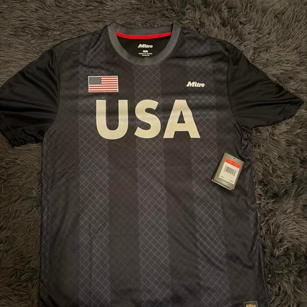 Mitre USA National Team Men's Soccer Jersey Shirt Black Color Size S